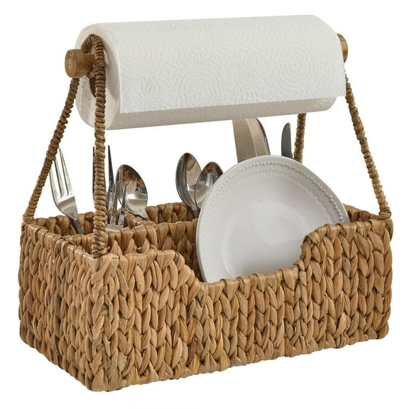 Split P Hyacinth Caddy Paper Towel Holder
