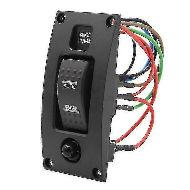 12-24V Bilge Pump Switch Alarm Waterproof Ship Deck Control Panel for Boat Bilge Pumps On/Off/on Switch Panel