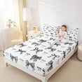 thumbnail image 4 of jejeloiu Cartoon Bow Ribbon Twin Sheet Sets,Gray Kawaii Bowknot Bedding For Girl 3pcs, 4 of 7