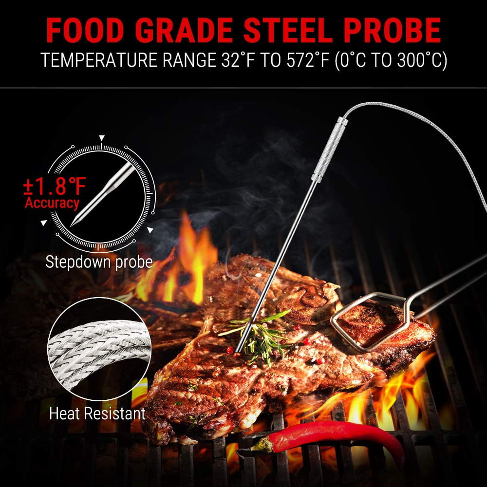 ThermoPro TP22S Digital Wireless Meat Thermometer for Grilling with Dual Probe Food Cooking Thermometer for Smoker BBQ Grill Thermometer Dark gray