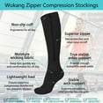 thumbnail image 5 of 3 Pairs Zipper Compression Socks 15-20 mmHg Closed Toe Compression Stocking for Women and Men, 5 of 6