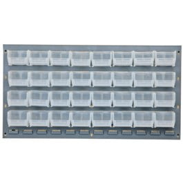 Quantum Storage QLP-3619-210-32CL 36 x 19 in. Gray Louvered Panel with 32 Bins