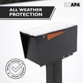 thumbnail image 5 of Ilyapa Modern Mailbox for Post Mount - Black with Black Door Heavy Duty Powder Coated Steel, Waterproof Letter Box for Curbside Parcels, Corrosion Resistant with Recessed Magnetic Close Door, Large, 5 of 8