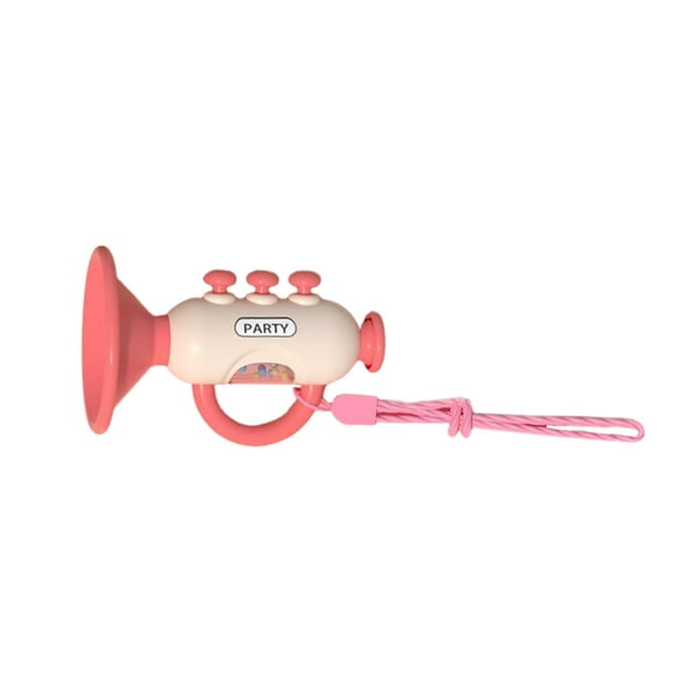 Juguete de trompeta de dibujos animados coloridos, juguete musical para bebés, juguete de fiesta con ruido Rosa