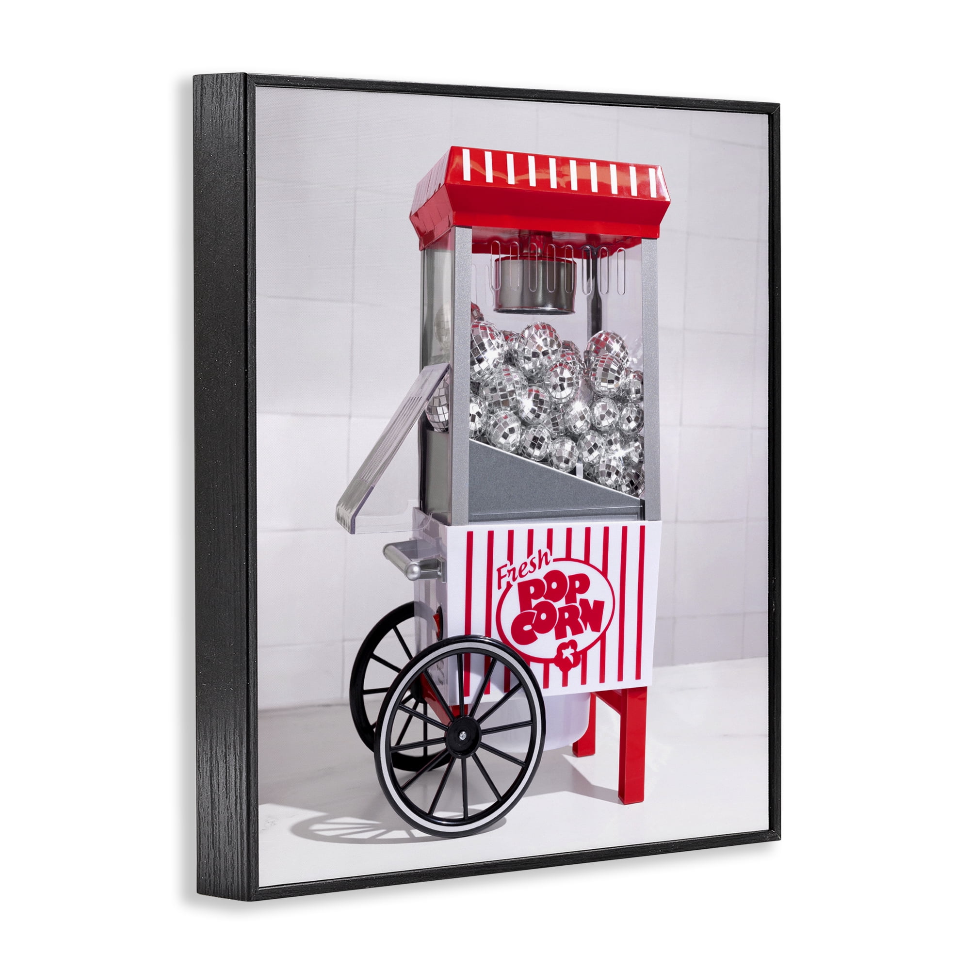 Stupell Industries Fun Disco Popcorn Machine Black Framed Giclee Art, design by LISH Creative
