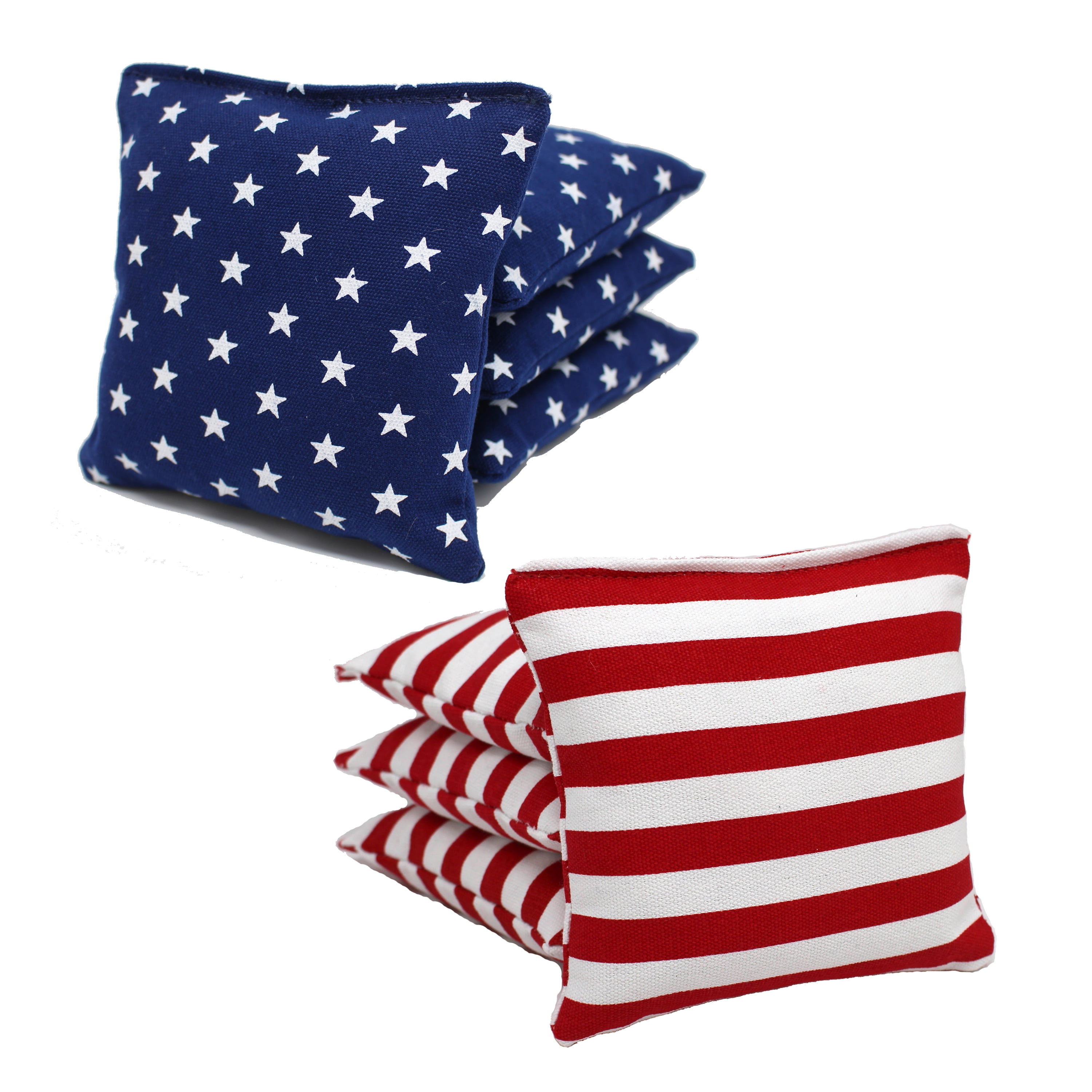 Stars Stripes Pro-Style Cornhole Bags Slick & Stick Resin Filled Suede & Canvas 