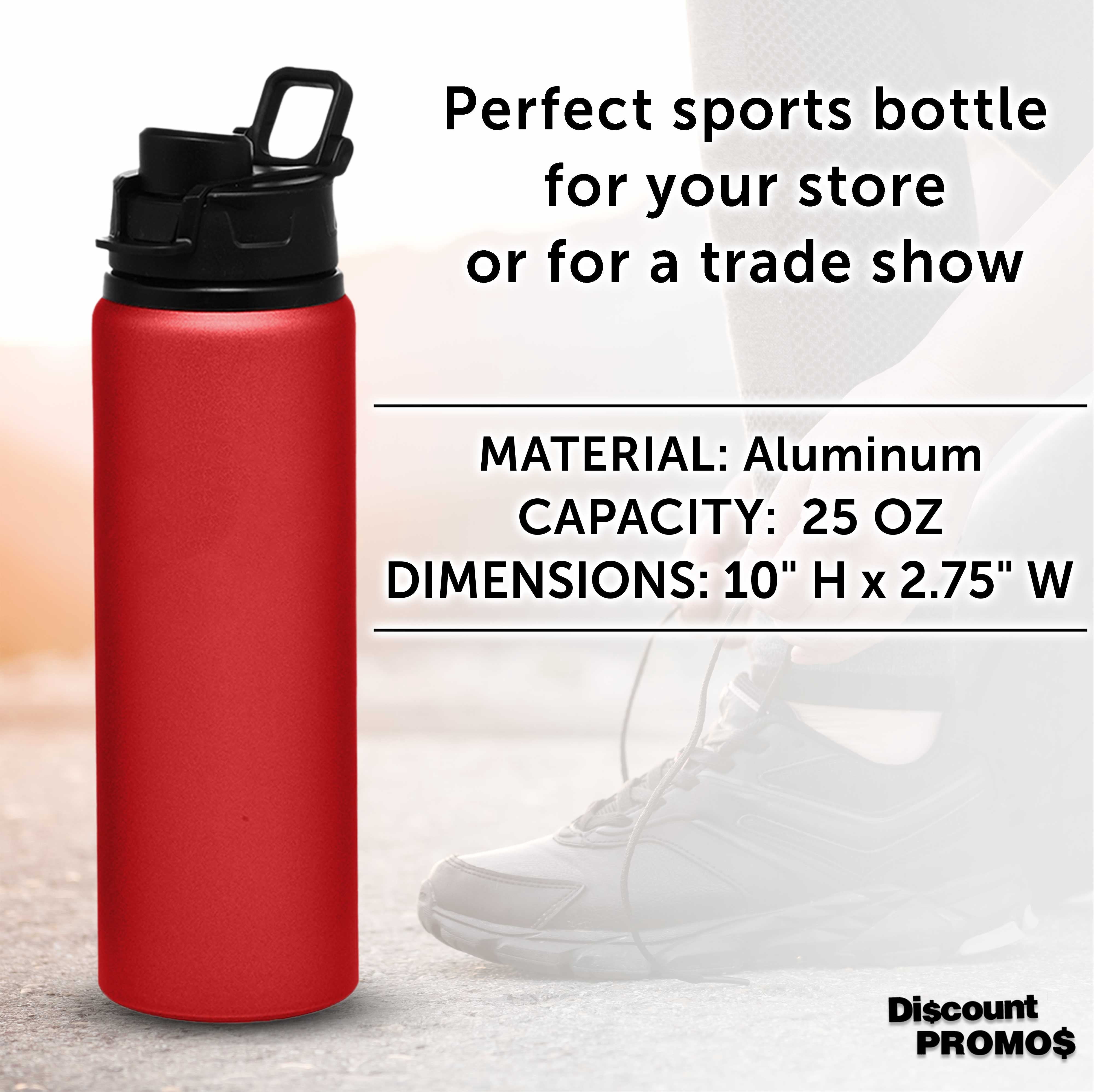 Aluminum Water Bottles with Snap Lids 25 oz. Set of 10, Bulk Pack - Reusable, Great for Gym, Hiking, Cycling, For School - Red