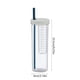 thumbnail image 3 of Botella de agua plegable con separador de té y pajita, portátil y resistente a caídas. Marco metálico, diseño de 2 niveles, plegable y ajustable. Ideal para dormitorios, filtración de agua,, 3 of 7