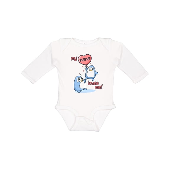 Inktastic My Nana Loves Me Boys or Girls Long Sleeve Baby Bodysuit