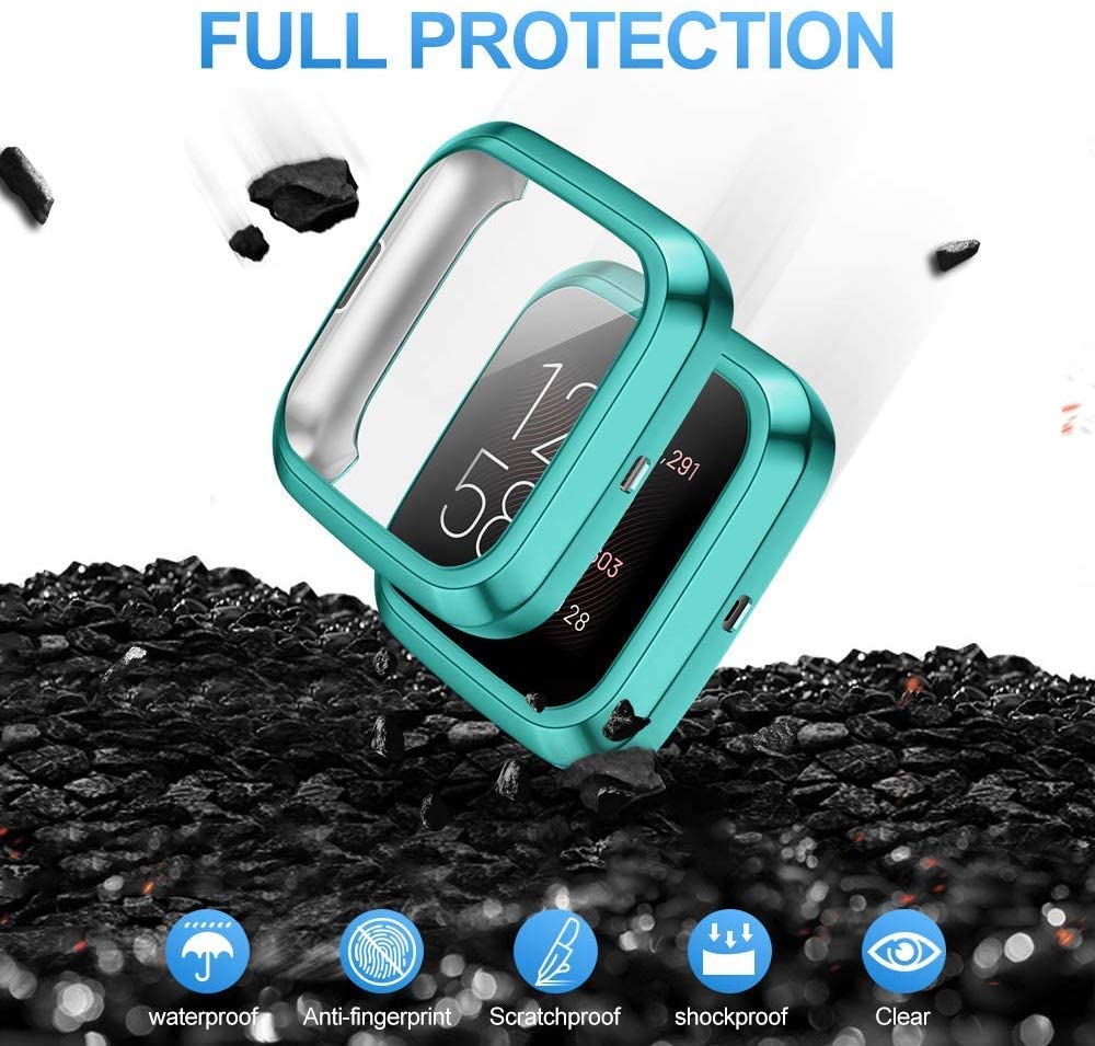 EZCO Screen Protector Case Compatible with Fitbit Versa 2 (Not for Versa/Versa Lite), 2-Pack