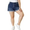 Agnes Orinda Juniors' Plus Size Shorts Roll Hem Denim Jeans Short Pants