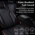 thumbnail image 2 of Coverado Full Set Car Seat Covers, Waterproof Faux Leather Front and Rear Seat Protector, Breathable Seat Cushions Universal Fit for Most Cars, Black&Red, 2 of 8