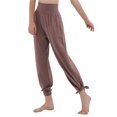 thumbnail image 2 of Pantalones de Yoga de Pierna para Mujer, Holgados y Cómodos, de Cintura Alta, con Bolsillos. Carmín S, 2 of 10