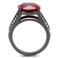 thumbnail image 2 of IP Light Black (IP Gun) Stainless Steel Ring with Synthetic Corundum in Ruby for Women Ruby Stone Color Style TK2760 Size 5, 2 of 3