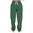 thumbnail image 2 of XFLWAM Women's High Waisted Sweatpants Baggy Fleece Lined Lounge Pants Comfy Wide Leg Drawstring Joggers with Pockets Green XXL, 2 of 5