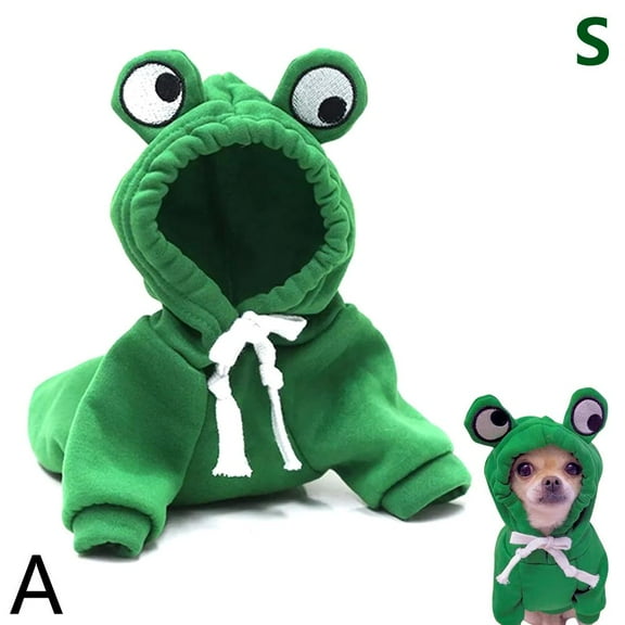 Cute Green Frog Pet Sweatshirt 2XL - Cotton, Warm & Breathable for Small-Medium Pets