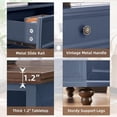 thumbnail image 4 of 2 Large Drawer Nightstand with Charging Station, 24" Wide Night Stand, Wood Bedside Table Modern End Table, Closet Storage Dresser for Bedroom, Blue, 4 of 7