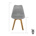 thumbnail image 4 of Set de Comedor Mesa Transparente con vidrio + 4 Sillas Tulip gris, 4 of 7