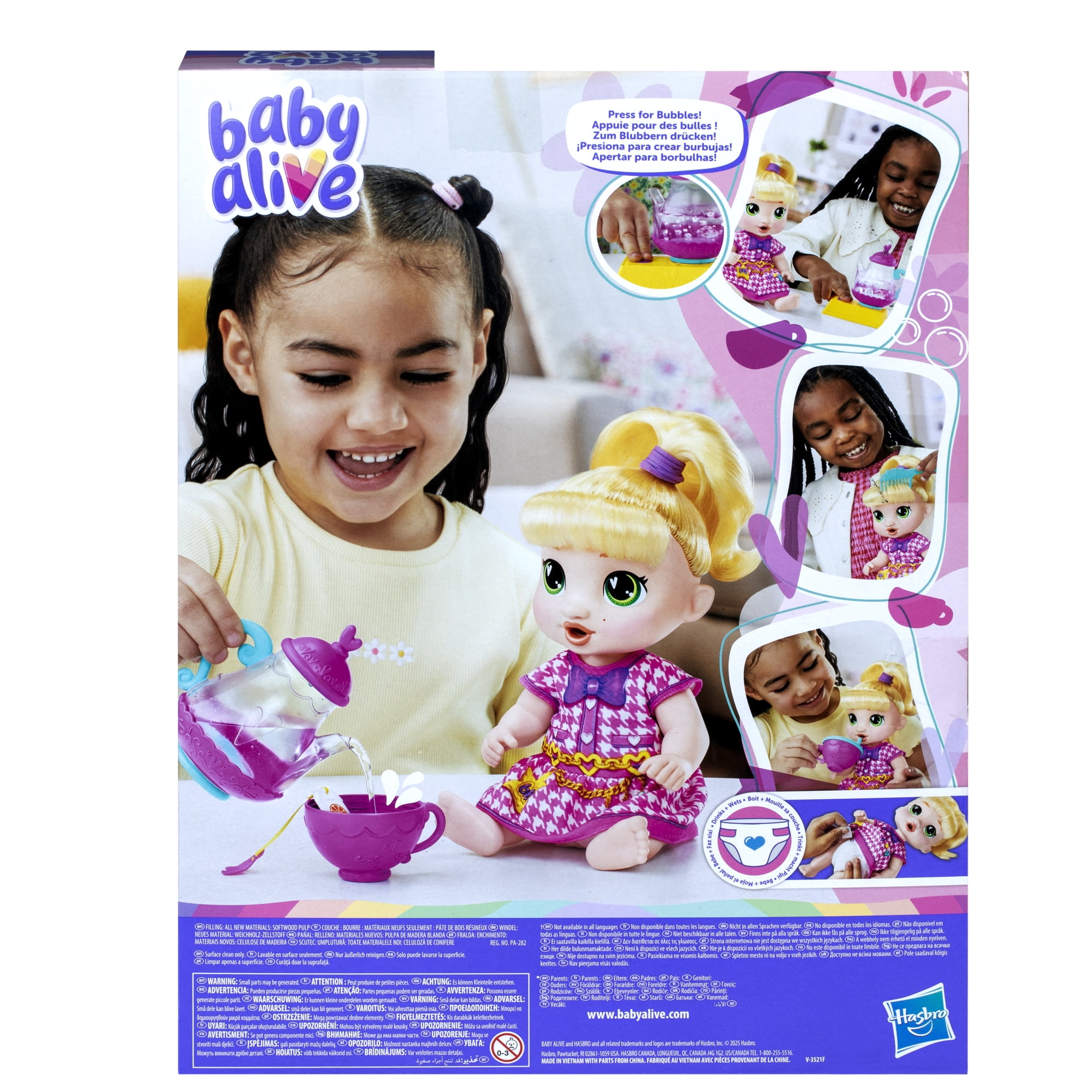 Baby Alive Bubbly Tea Party LaLa GooGoo, Blonde Hair Baby Doll for Girls & Boys Ages 3 and up