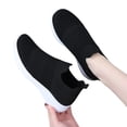 thumbnail image 4 of BRGZLK Womens Athletic Shoes Summer Trendy Solid Color Slip On Tennis Workout Sneakers Mesh Breathable Lightweight Casual Slip On Shoes for Running Walking Black 6, 4 of 9