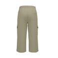 thumbnail image 5 of Oiangi Men's 3/4 Cargo Capris Elastic Waist Drawstring Hike Pants Baggy Open Bottom Summer Capri Pants with Multi-Pocket Gray L, 5 of 9