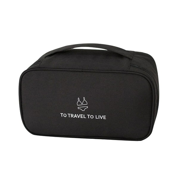 Estuche organizador de ropa interior, bolsa de lencería, calcetines portátiles de gran capacidad, bolsa para sujetador, cubos de embalaje para Negro