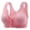 Pink, variant on Women's Ice Silk Front Closure Bra, Seamless Fixed Cup Bralette, Back Comfort Bras for Seniors & Plus Size Green L