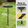 thumbnail image 6 of SPECSTAR Bird Bath, Oval Polyresin Birdbath Bowl with Metal Stake, 29 inch Height Outdoor Freestanding Birdfeeder, 1.3 Gallons, 5-Pronged Base, Gray, 6 of 8