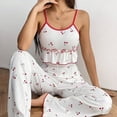 thumbnail image 4 of 2 Piece Pajamas Set for Women BWASD Ribbed Ruffled Camisole Top and Long Soft Loungewear Outfits Nightwear Comfy Sleepwear Sping Summer Home Suit 2026 S-XXXL Pink, 4 of 6