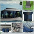 thumbnail image 3 of ASJMR Pavillon à Toit Rigide à Double Toit 12 Pieds x 20 Pieds avec Moustiquaire et Rideaux, Pavillon Extérieur en Métal pour Terrasse et Jardin, Bleu Marine, 3 of 6