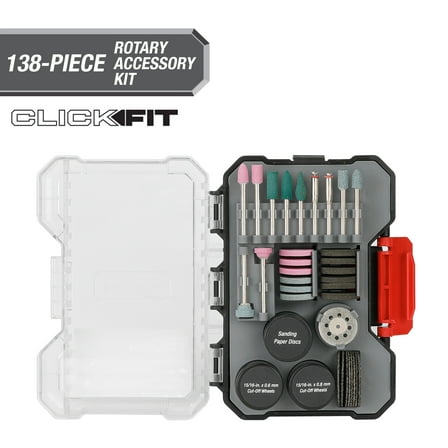 Hyper Tough 138-Piece Grinding and Cutting Kit Click Fit™ Case, Model 43129CF