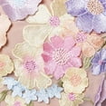 thumbnail image 5 of Sheath Fishtail Skirt2024Spring New Light Luxury round Neck Embroidered Three-Dimensional Flower Puff Sleeve Mid-Length Dress, 5 of 5