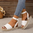 thumbnail image 6 of Caywon Womens Round Toe Dual Strap Wedge Sandals, Open Toe Thick Sole Summer Footwear, Casual Adjustable Ankle Strap Shoes, Sandalias Con Doble Correa Para Mujer, 6 of 8