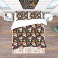 thumbnail image 3 of Designart 'Skull and Flowers' Bohemian & Eclectic Duvet Cover Set, 3 of 4