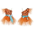 thumbnail image 4 of iiniim Kids Girls One Shoulder Dance Dress for Carnival Birthday Party Orange 16, 4 of 7
