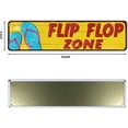 thumbnail image 2 of Summer Themed Flip Flop Zone Metal Sign - Tropical Wall Decor Beach Sign for Lake House, Sunroom or Covered Patio, 4 x 16 inch, 2 of 5