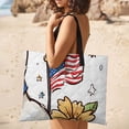 thumbnail image 5 of Patriotic Goose Floral Fourth July Waterproof Picnic Blanket with Foldable Zipper, Suitable for Outdoor Use, Suitable for Travel, Camping, Beaches, Parks, Grasslands, Picnic Blanket Accessories, 5 of 8