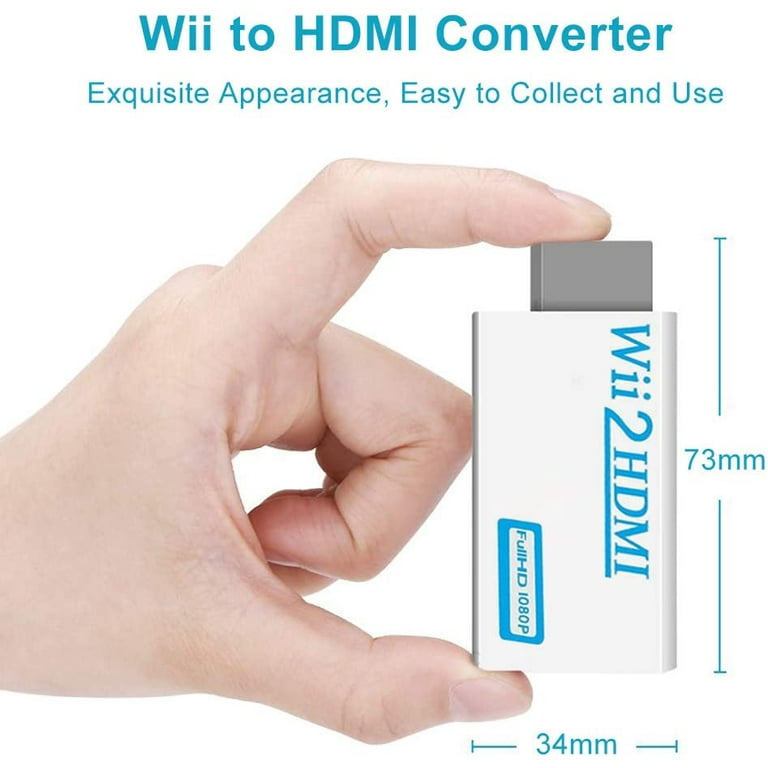 Wii to HDMI Converter Adapter 1080P for Full HD Device with 3,5mm Audio  Jack&HDMI Output Compatible with Nintendo Wii, Wii U, HDTV,  Monitor-Supports