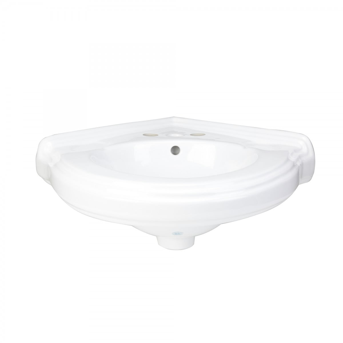 Renovators Supply Portsmouth Corner Wall Mounted Bathroom Sink 22" White Ceramic Floating Vessel Sink w/Overflow