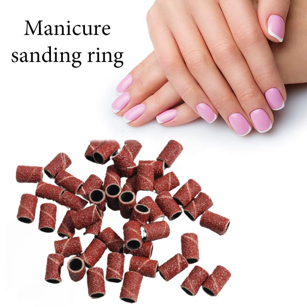 100pcs Sanding Band Drill File Machine Bits Ring For Nail Art