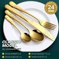 thumbnail image 3 of 24 PCS Cutlery Set Shiny Gold with Hexagon Handle Forged Stainless Steel For Home Hotel Use Service for 6, 3 of 6