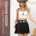 thumbnail image 2 of Cinturón Mujer Moda Cadena Texturizado Decor Cowgirl Vaquero, 2 of 7