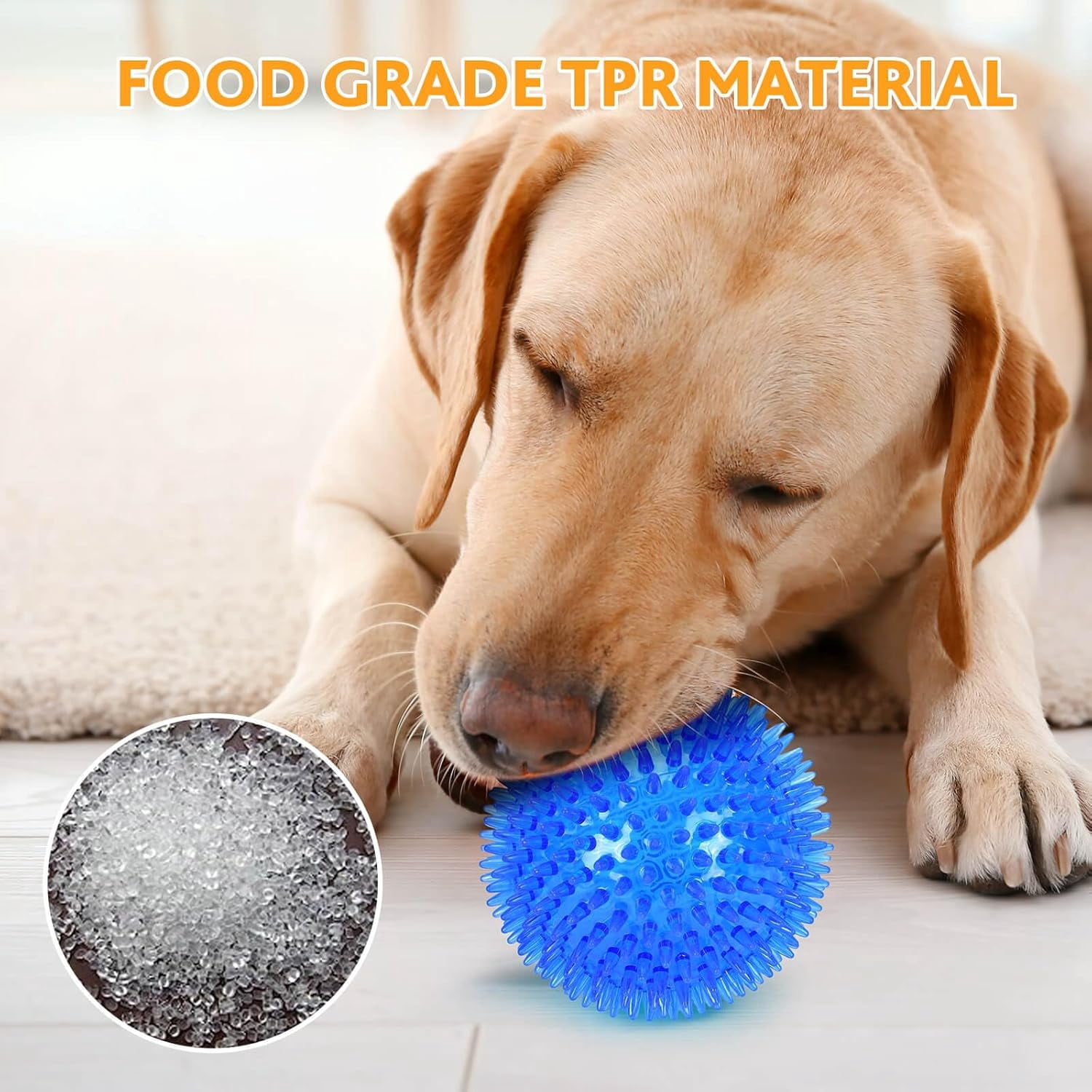 2-Pack 4.5" Squeaky Dog Toy Balls, Floating Dogs Pool Balls, Dog Spiky Balls, Interactive Fetch Toys for Puppy, Dog Chew Toys (4.5", Large Dogs)