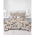 thumbnail image 3 of Dog Paw Summer Quilt Set Twin Size, Soft Microfiber Quilted Bedding Set with 2 Pillow Shams, Vintage Farmhouse Dog Bones Love Heart Lightweight All Season Bedspread Coverlet for Bedroom 68"x86", 3 of 6