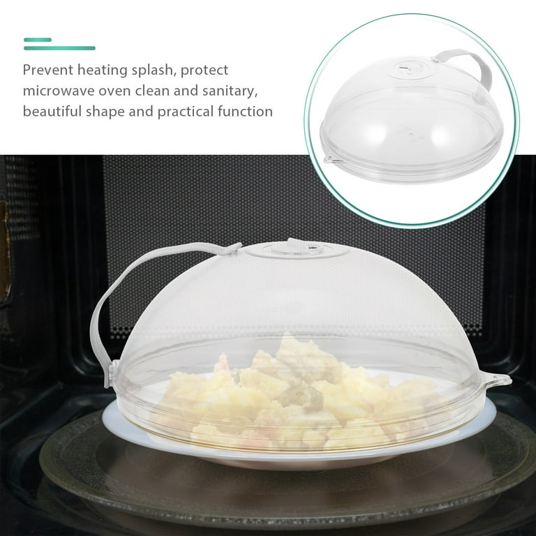 Microwave Splatter Cover Microwave Oven Cover Guard Lid with Tray for Food  