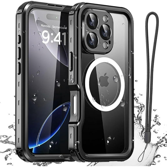 Waterproof Case for iPhone 16 Pro 6.3 inch with MagSafe Snowproof,Dustproof and Shockproof, IP68 Certified Full Body Protection Fully Sealed Underwater Cover for iPhone 16 Pro 6.3"