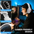 thumbnail image 4 of Gaming Headset Wired for PS5 Xbox PC PS4 ,Over Ear Gaming Headphones with Broadcast-grade Mic,Lightweight Design with Memory Foam Ear Cushions/RGB/3.5mm,White, 4 of 6