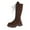 Brown, variant on Taqqpue Boots for Women,Women's Knee High Riding Pirate Boots, Comfortable Low Chunky Heel Flat Motorcycle Buckle Boots for Women