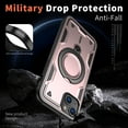 thumbnail image 2 of 360° Rotatable Magnetic Ring for iPhone 14 Case, Compatible with MagSafe [Non-Slip Texture Edge] [Built-in Kickstand] [Military Shockproof] Matte Soft TPU Bumper Ultra Slim, Rosegold, 2 of 5