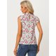 thumbnail image 4 of Blusas florales sin mangas con cuello alto para mujer Tops con volantes de verano blanco M, 4 of 6